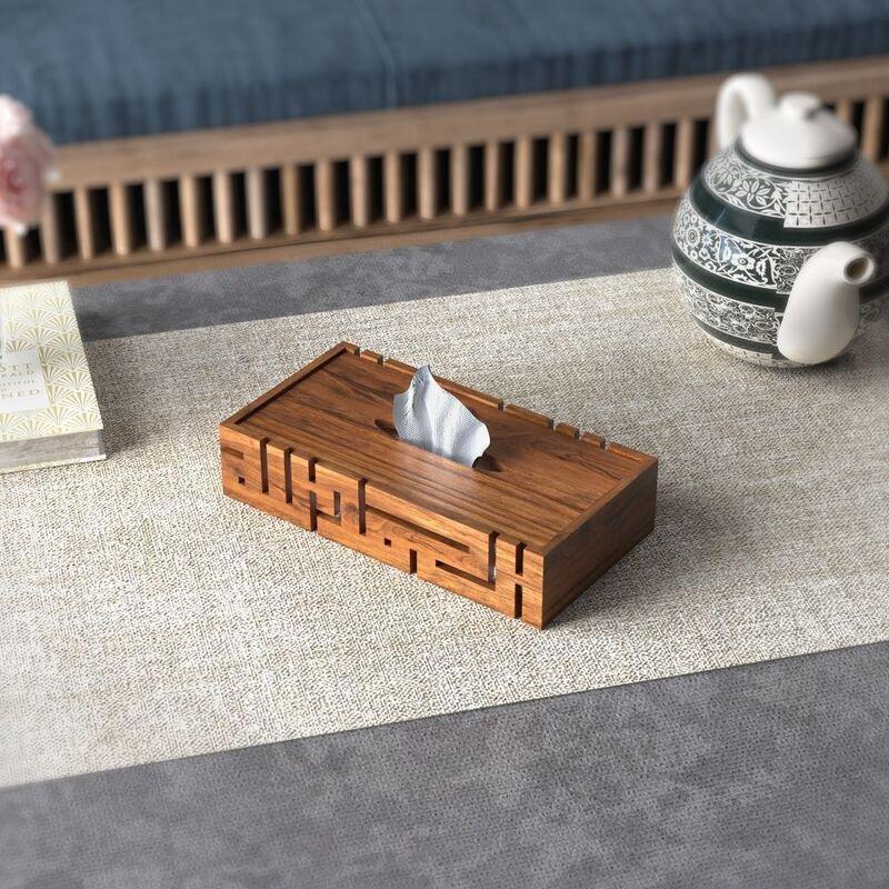 HilalFul Alhamdulillah Wooden Tissue Box, , large image number 1