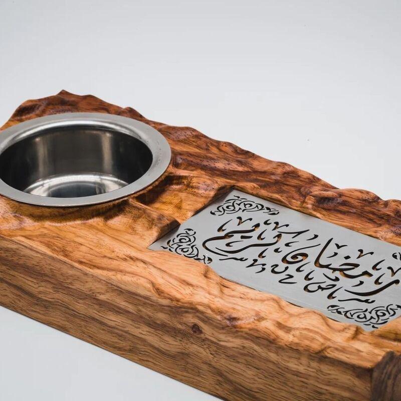 HilalFul Ramadan Wooden Incense Burner Tray, , large image number 2