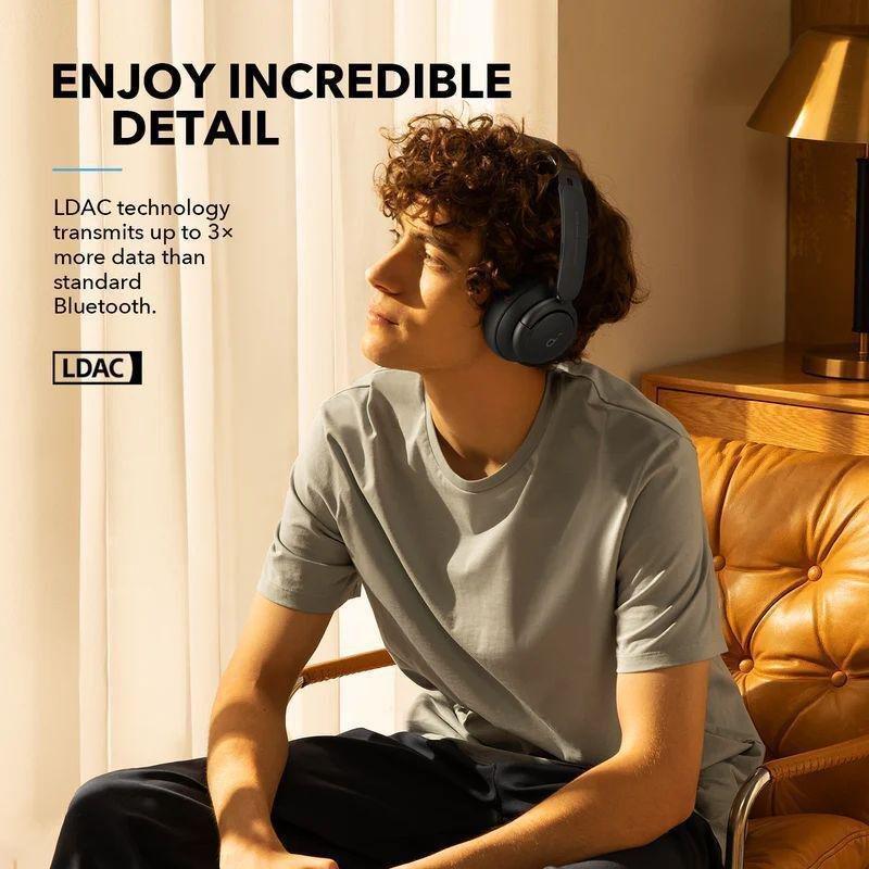 Soundcore Life Q35 Noise-Cancelling Headphones with LDAC - Black, , large image number 1
