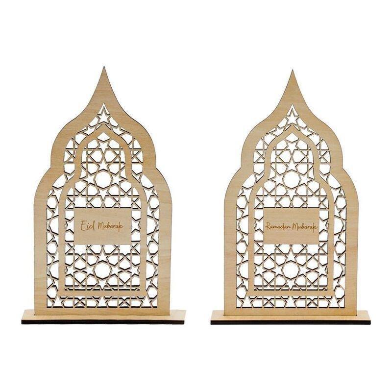 HilalFul Ramadan & Eid Al-Fitr Wooden Door Wreath & Table Display - English, , large image number 0