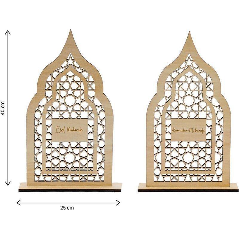 HilalFul Ramadan & Eid Al-Fitr Wooden Door Wreath & Table Display - English, , large image number 2