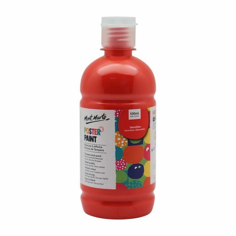 Mont Marte Poster Paint 500Ml Vermilion, , large image number 0