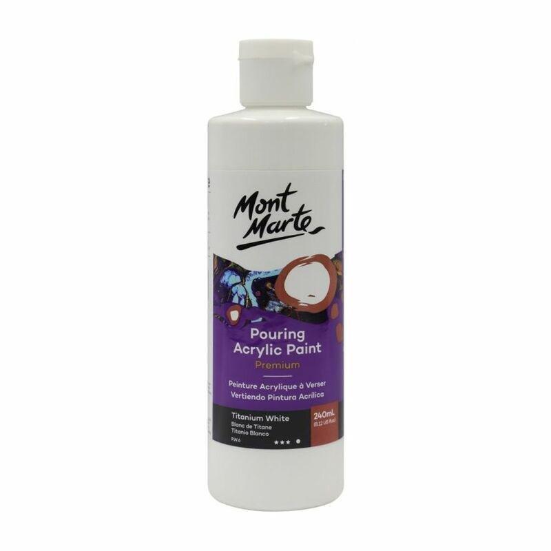 Mont Marte Pouring Acrylic 240Ml Titanium White, , medium