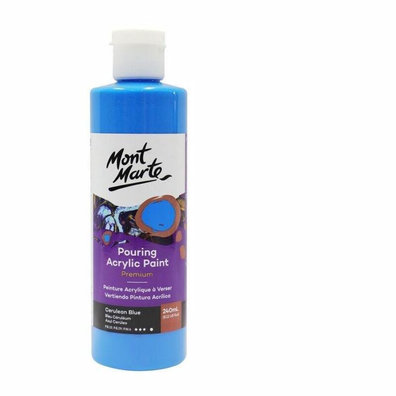 Mont Marte Pouring Acrylic 240Ml Cerulean Blue, , large image number 0