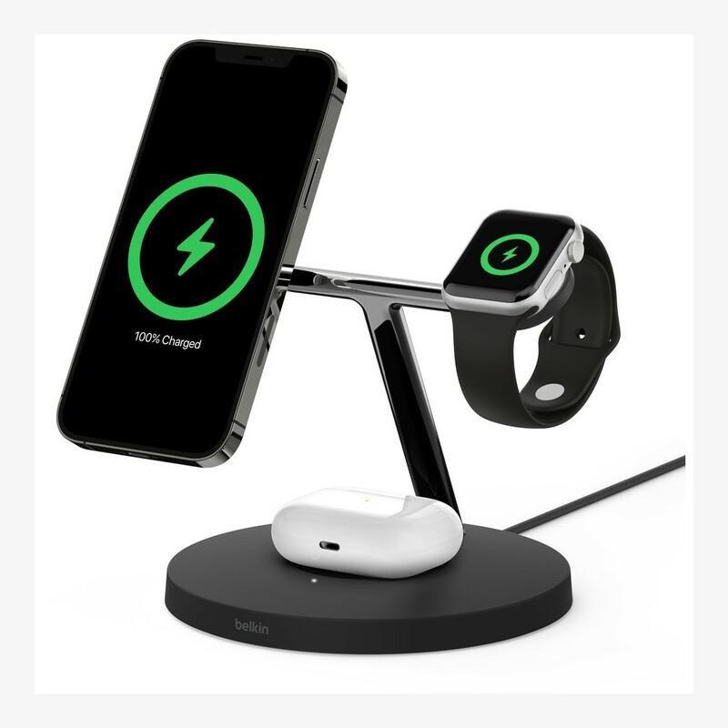 Belkin Boostcharge Pro 3-in-1 Wireless Charger With Magsafe Uk 15W Black, , large image number 1