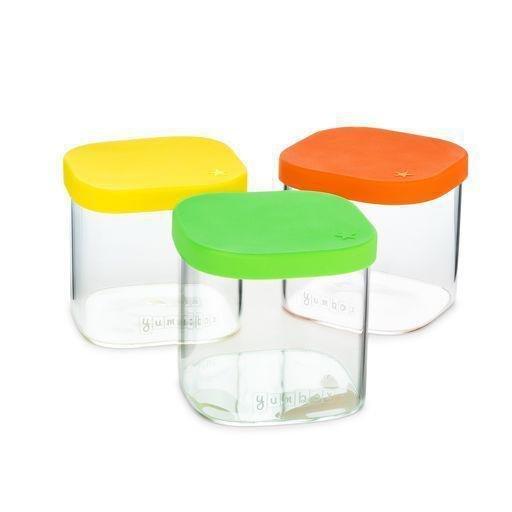 Yumbox Chop Chop Glass Cubes Food Containers 360 ml - Vibrant (Set of 3), , medium