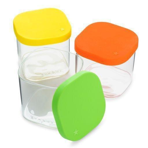 Yumbox Chop Chop Glass Cubes Food Containers 360 ml - Vibrant (Set of 3), , large image number 1