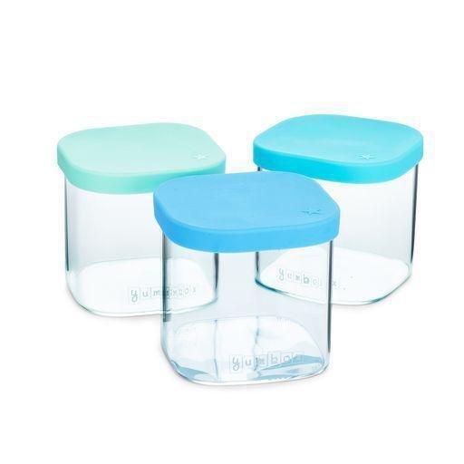 Yumbox Chop Chop Glass Cubes Food Containers 360 ml - Crisp (Set of 3), , medium