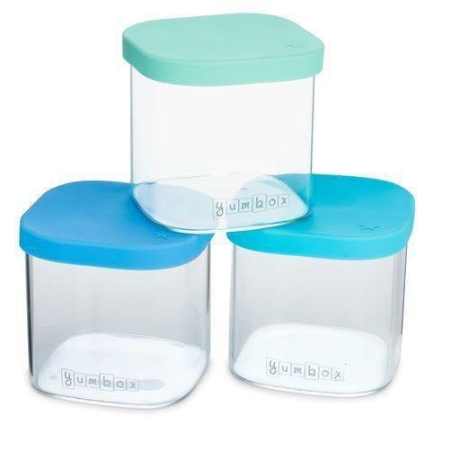 Yumbox Chop Chop Glass Cubes Food Containers 360 ml - Crisp (Set of 3), , large image number 1