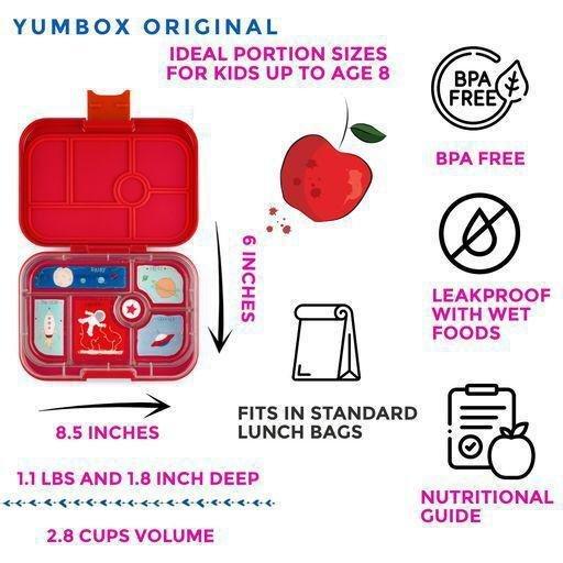YUMBOX - Yumbox Original Leakproof 6-Compartment Bento Box - Road Red / Rocket