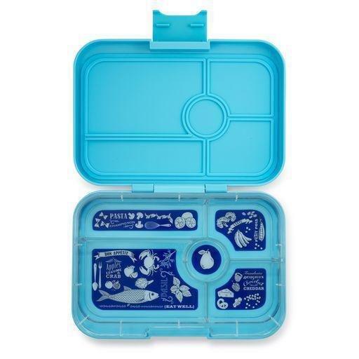Yumbox Tapas 5-Compartment Lunch Box - Nevis Blue / Bone Apetit Tray, , large image number 0