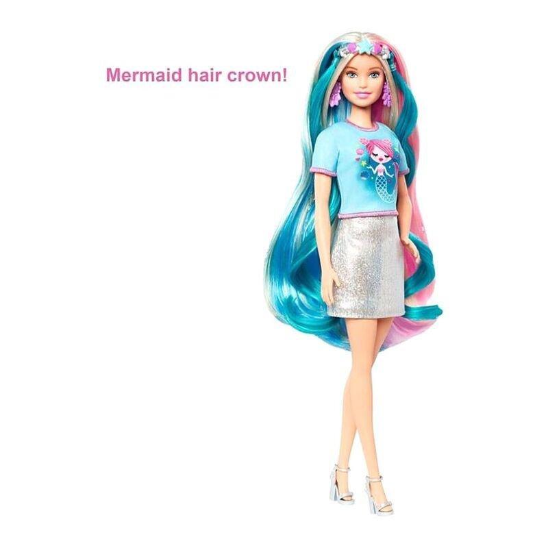 Mattel Barbie Fantasy Hair Unicorn Hair Crown Doll, , large image number 2
