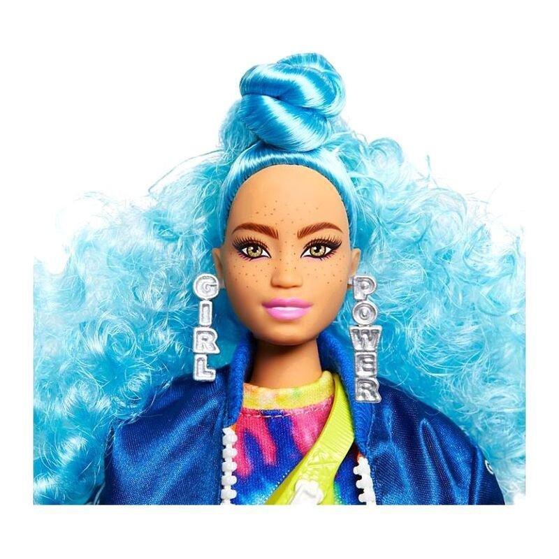 Mattel Barbie Extra Doll Blue Curly Hair In Bomber Jacket with 2 Pet Kittens, , large image number 2