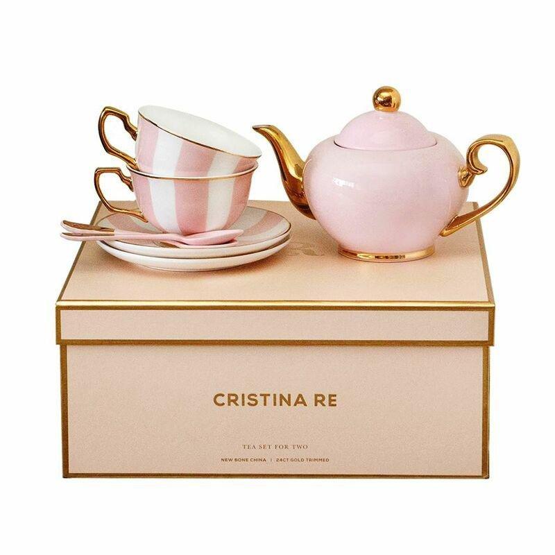 Cristina Re Blush Stripe Tea Set (Set Of 2), , large image number 0