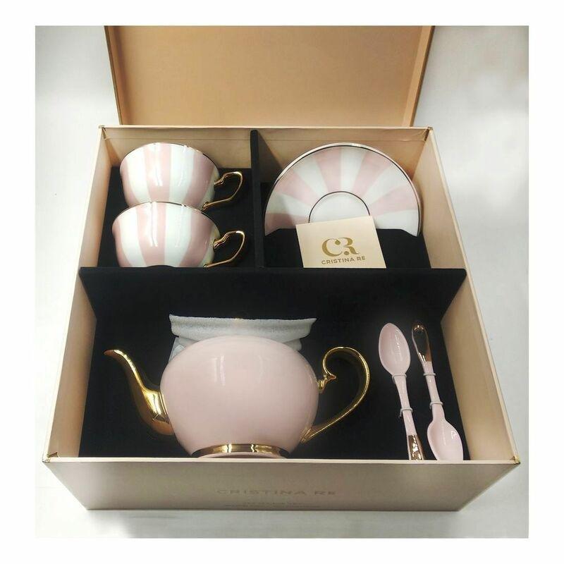 Cristina Re Blush Stripe Tea Set (Set Of 2), , large image number 1