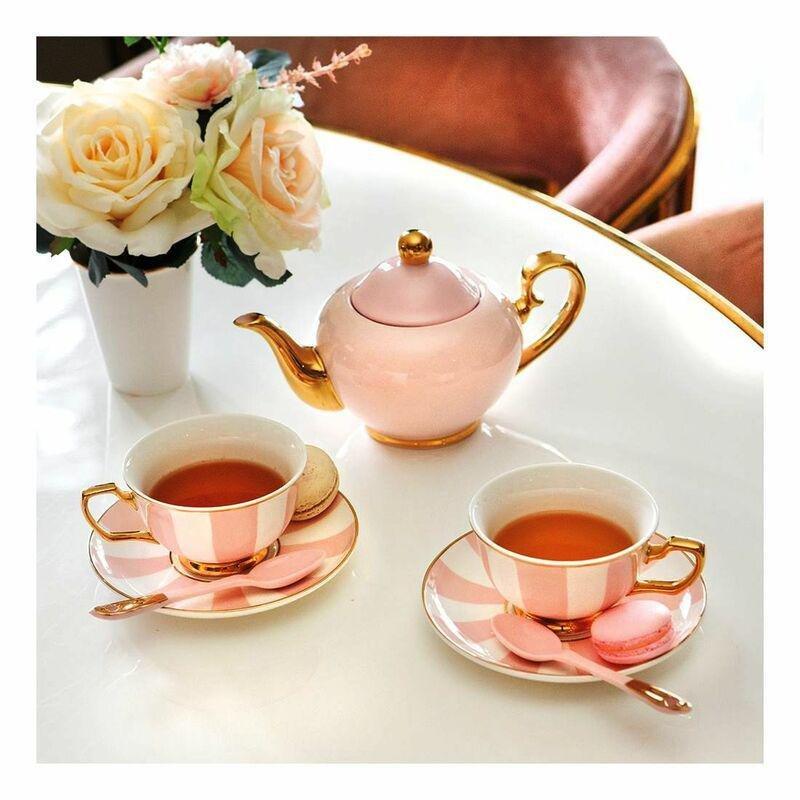Cristina Re Blush Stripe Tea Set (Set Of 2), , large image number 2