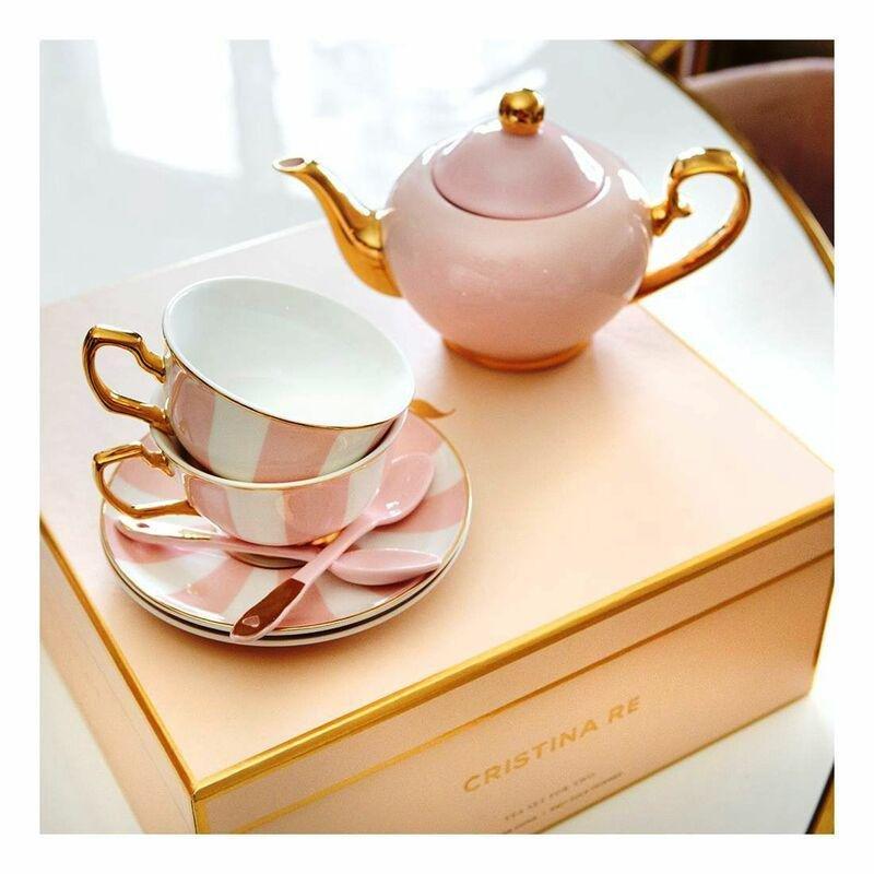 Cristina Re Blush Stripe Tea Set (Set Of 2), , large image number 3