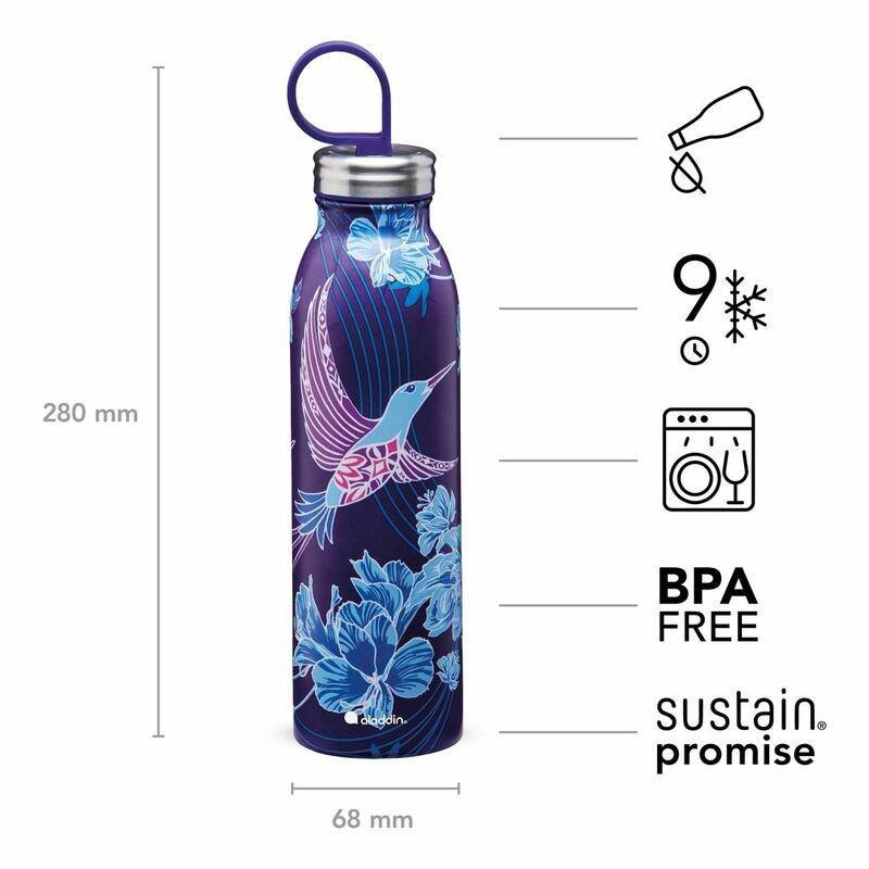 Aladdin Naito Chilled Thermavac Stainless Steel Water Bottle 550ml Rverside Indigo, , large image number 3