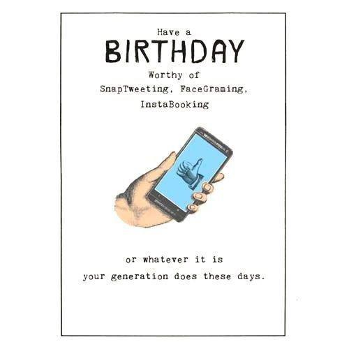 Etched Snaptweeting Facegraming Instabooking Greeting Card (17 x 16cm), , large image number 0