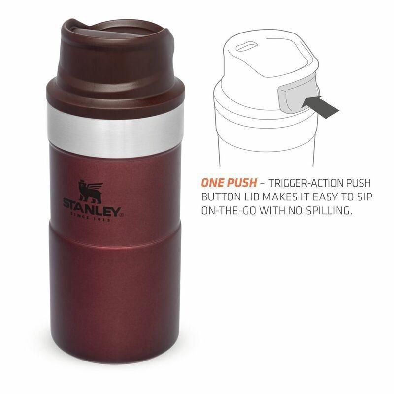 Stanley Classic Trigger Action Travel Mug Wine Red 250ml, , large image number 1