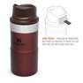 STANLEY - Stanley Classic Trigger Action Travel Mug Wine Red 250ml