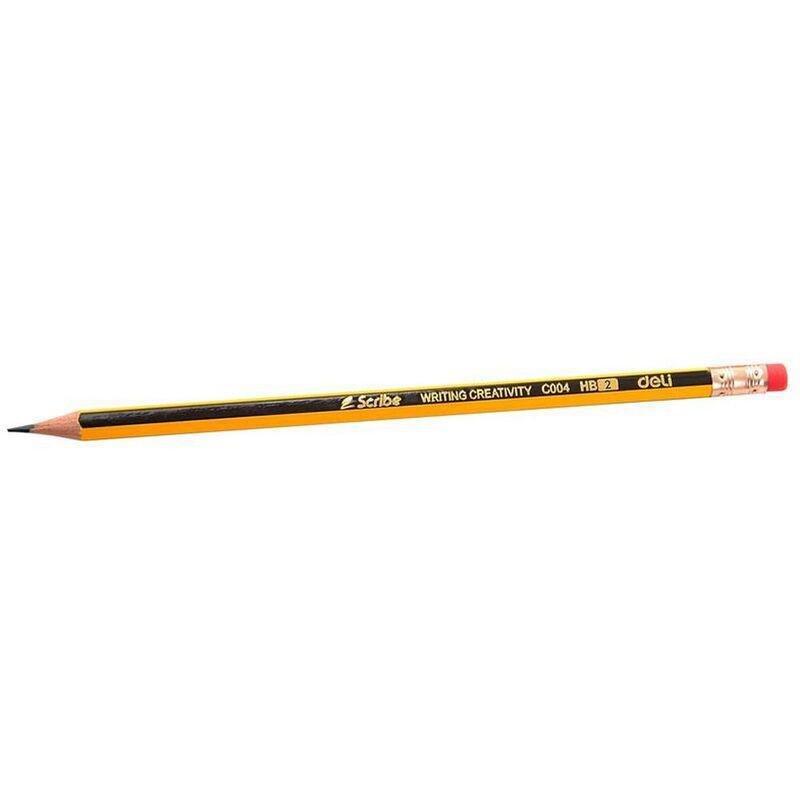 Deli Graphiet Pencil HB with Eraser EC004HB, , large image number 0