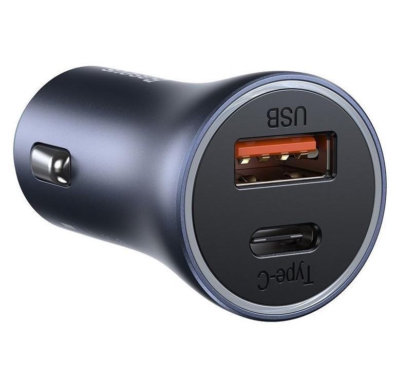 Baseus Golden Contactor Pro Dual Quick Charger Car Charger USB-A + USB-C 40W - Dark Gray, , large image number 3