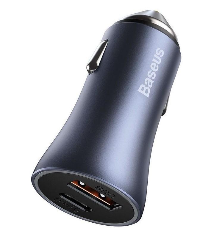 Baseus Golden Contactor Pro Dual Quick Charger Car Charger USB-A + USB-C 40W - Dark Gray, , large image number 4