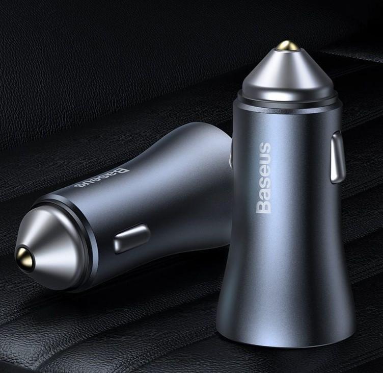 Baseus Golden Contactor Pro Dual Quick Charger Car Charger USB-A + USB-C 40W - Dark Gray, , large image number 6