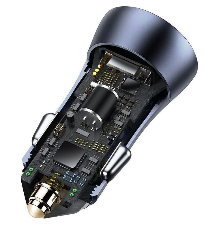 Baseus Golden Contactor Pro Dual Quick Charger Car Charger USB-A + USB-C 40W - Dark Gray, , large image number 7