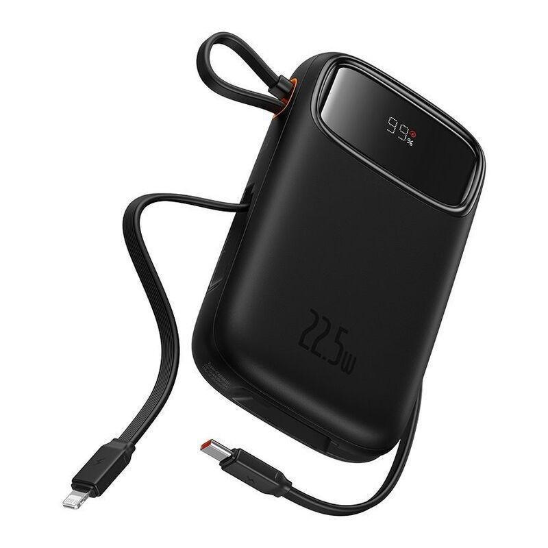 Baseus Qpow2 Dual-Cable Digital Display Fast Charge Power Bank 10000mAh 22.5W - Black, , medium