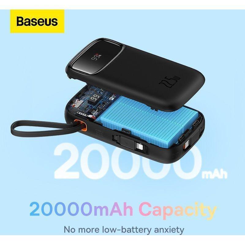 Baseus Qpow2 Dual-Cable Digital Display Fast Charge Power Bank 10000mAh 22.5W - Black, , large image number 4