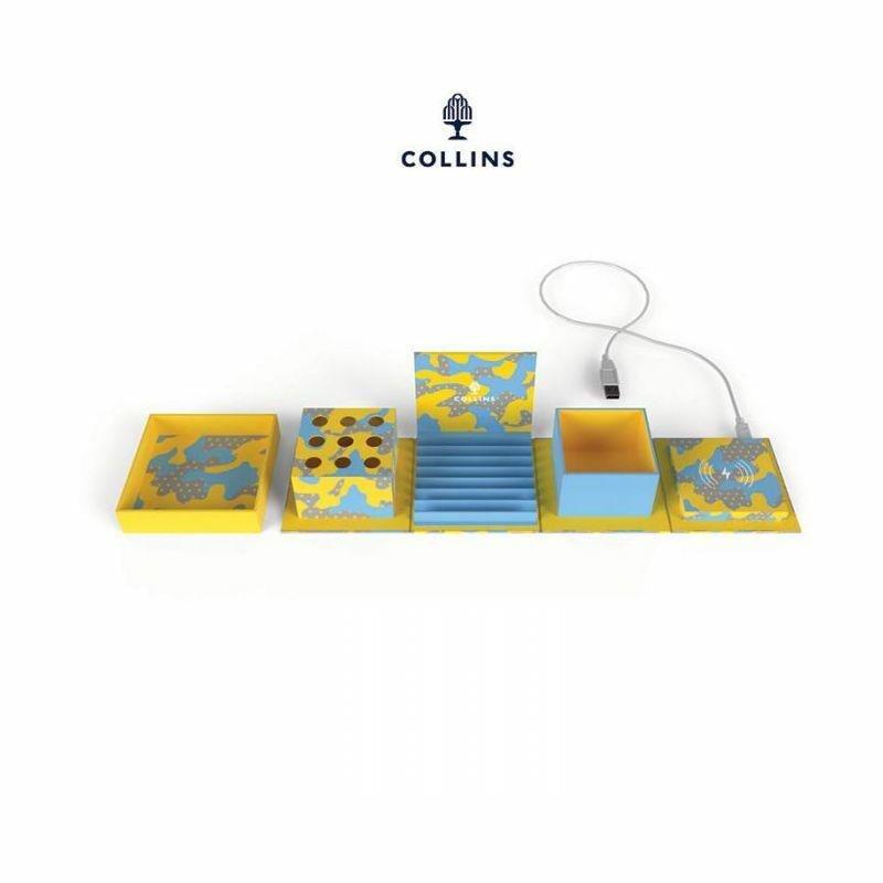Collins Debden Cube Office Desk Organiser Unit Geo Navy, , medium
