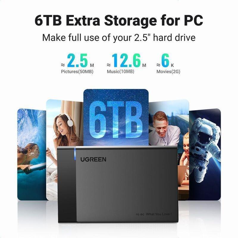 UGREEN USB 3.0 To SATA III Hard Drive Enclosure, , large image number 6