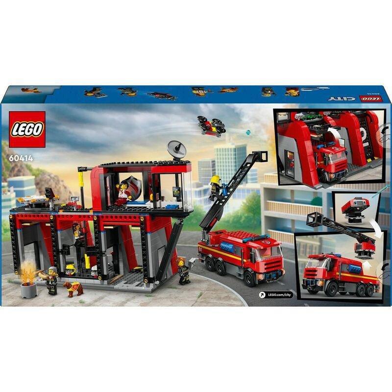 LEGO City Fire Station With Fire Engine 60414 (843 Pieces), , large image number 1
