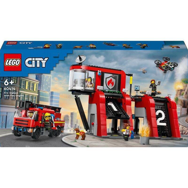 LEGO - LEGO City Fire Station With Fire Engine 60414 (843 Pieces)