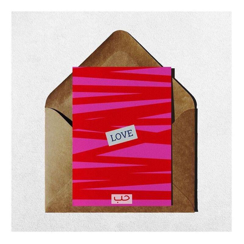 Bumble & Mouse Love Stripes Greeting Card (10.5 x 14.8cm), , medium
