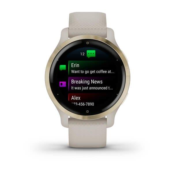 Garmin Venu 2S 40mm Light Gold Stainless Steel Bezel with Light Sand Case & Silicone, , large image number 2