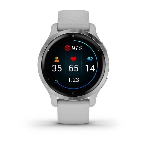 Garmin Venu 2S 40mm Silver Stainless Steel Bezel with Mist Grey Case & Silicone Band, , large image number 0
