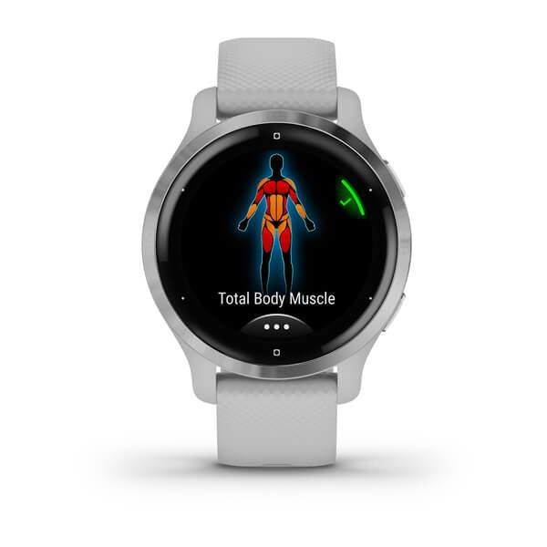 Garmin Venu 2S 40mm Silver Stainless Steel Bezel with Mist Grey Case & Silicone Band, , large image number 3