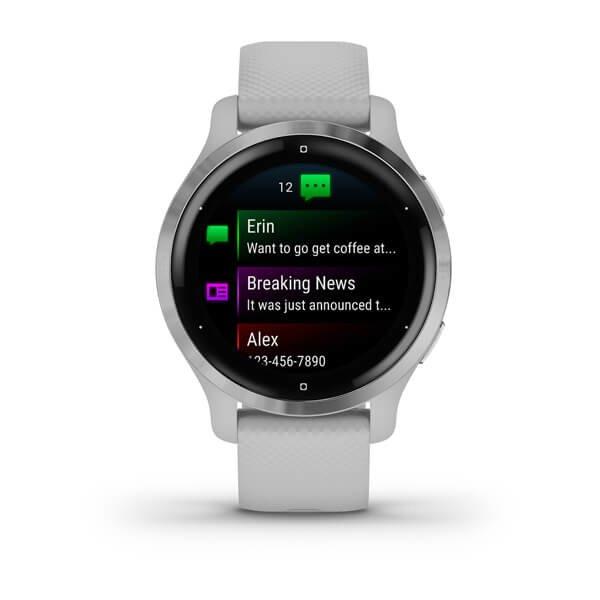 Garmin Venu 2S 40mm Silver Stainless Steel Bezel with Mist Grey Case & Silicone Band, , large image number 5
