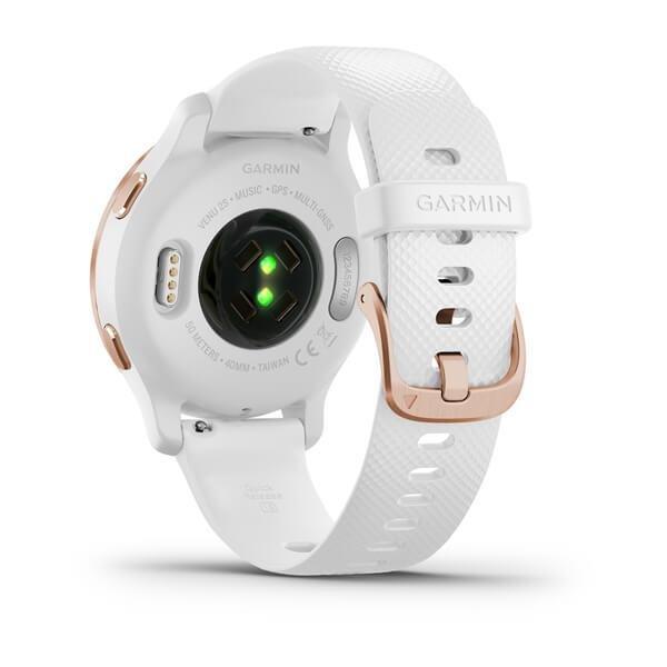 Garmin Venu 2S 40mm Rose Gold Stainless Steel Bezel with White Case & Silicone Band, , large image number 2