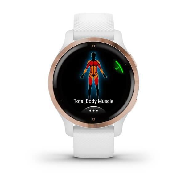 Garmin Venu 2S 40mm Rose Gold Stainless Steel Bezel with White Case & Silicone Band, , large image number 3