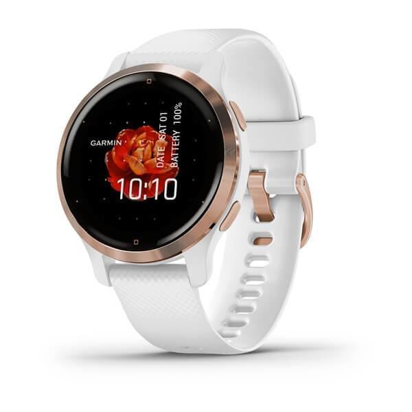 Garmin Venu 2S 40mm Rose Gold Stainless Steel Bezel with White Case & Silicone Band, , large image number 6