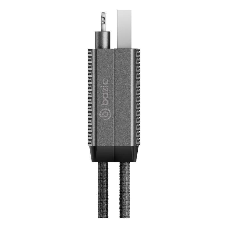 BAZIC GoCharge Alucable 4-in-1 Aluminium Charging Cable PD Fast Charge 15cm - Black, , large image number 3