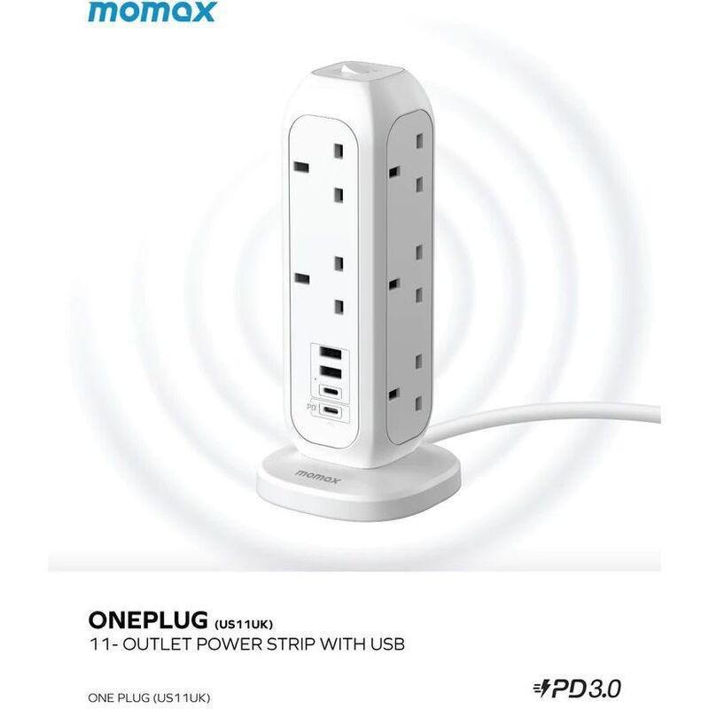 Momax OnePlug 11-Outlet Power Strip with USB - White, , large image number 4