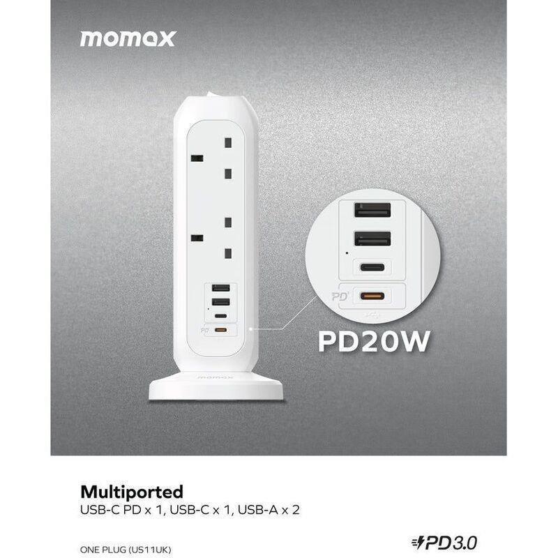 Momax OnePlug 11-Outlet Power Strip with USB - White, , large image number 6