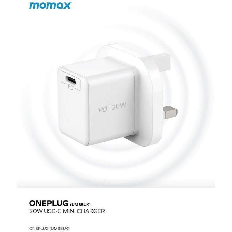 Momax OnePlug 20W Mini USB-C Fast Charger - White, , large image number 2