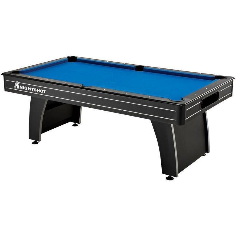 Knight Shot Home Use 8ft Billiard Table Black Finishing in Wooden Base Slate with Ball Return System, , medium