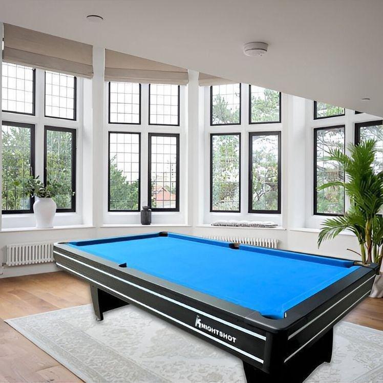 Knight Shot Home Use 8ft Billiard Table Black Finishing in Wooden Base Slate with Ball Return System, , large image number 3